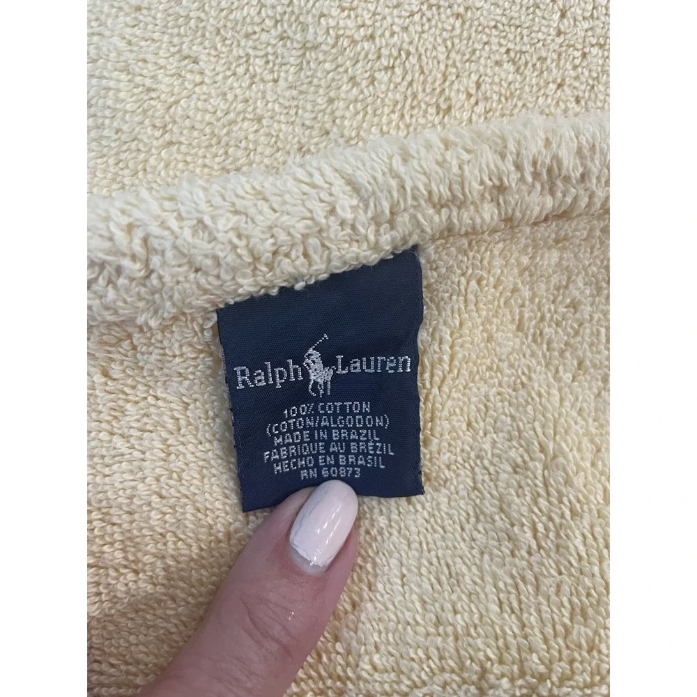 Vtg‎ 3 pc Ralph Lauren Kathleen Bath Towel Set Bath Hand Face Cloth Yellow Roses